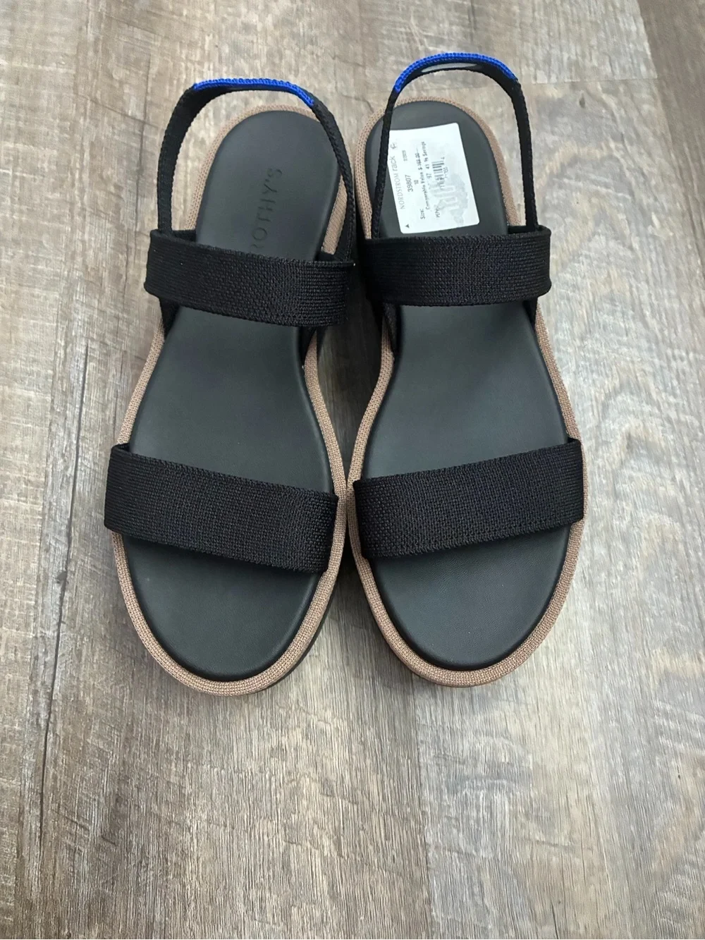 Rothy's The Lightweight Wedge Sandals black size 10 NEW without box